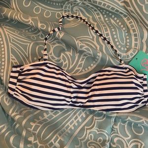NWT WB Navy Blue & White Size S Bikini Top